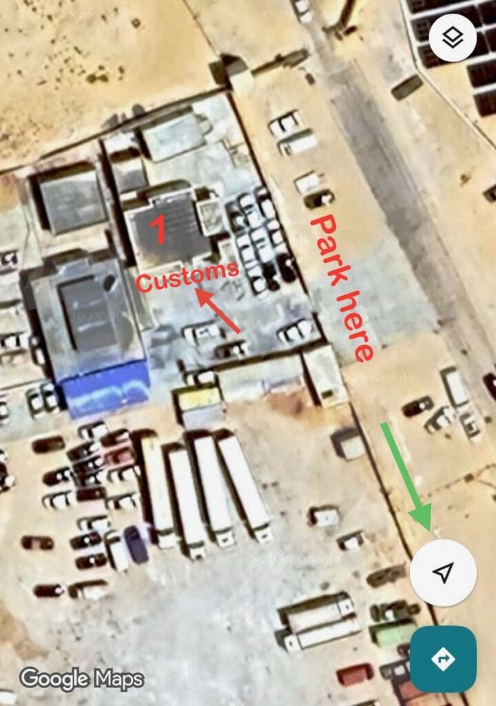 Mauritania border customs (Douane) office map for getting the vehicle passavant