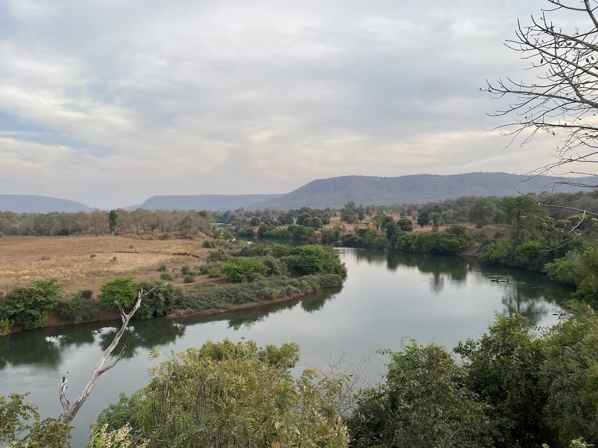 Gambia River bluff view from Campement du Fleuve in Senegal