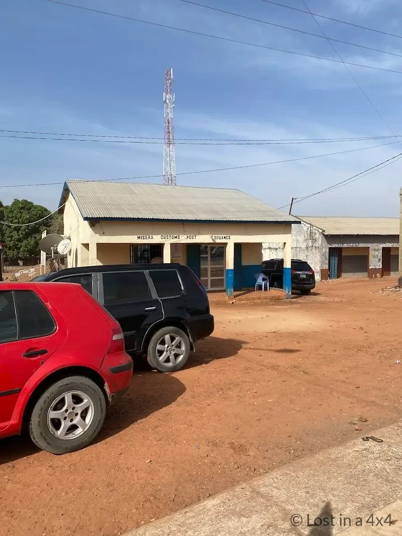 Customs office building at Misera Border Post in The Gambia near the Senegal border crossing.